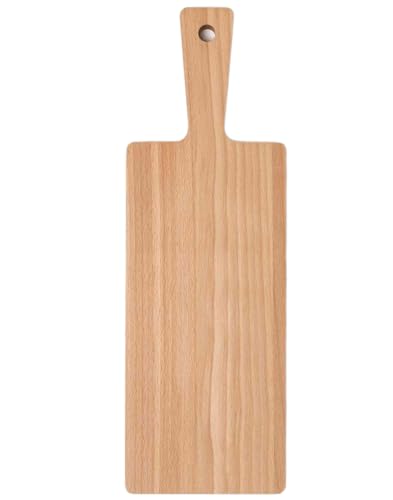 Schneidebrett Holz Holzbrett Küche Holzschneidebrett Küchenzubehör Groß und Klein Brotbretter und Servierbretter Wooden Cutting Board (Buche Griff, 48x20x2cm) von Abio