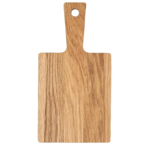 Schneidebrett Holz Holzbrett Küche Holzschneidebrett Küchenzubehör Groß und Klein Brotbretter und Servierbretter Wooden Cutting Board (Eiche Griff, 25x13x0,9cm) von Abio