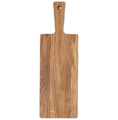 Schneidebrett Holz Holzbrett Küche Holzschneidebrett Küchenzubehör Groß und Klein Brotbretter und Servierbretter Wooden Cutting Board (Eiche Griff, 39,5x13x2cm) von Abio