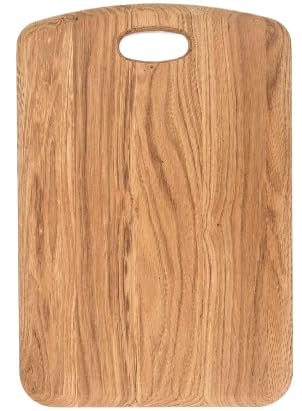 Schneidebrett Holz Holzbrett Küche Holzschneidebrett Küchenzubehör Groß und Klein Brotbretter und Servierbretter Wooden Cutting Board (Eiche mit Griff, 28x20x2cm) von Abio