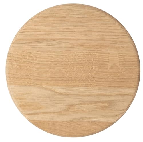 Schneidebrett Holz Holzbrett Küche Holzschneidebrett Küchenzubehör Groß und Klein Brotbretter und Servierbretter Wooden Cutting Board (Eiche rundes Schneidebrett Pizzabrett Pizzateller, 22x1,5cm) von Abio