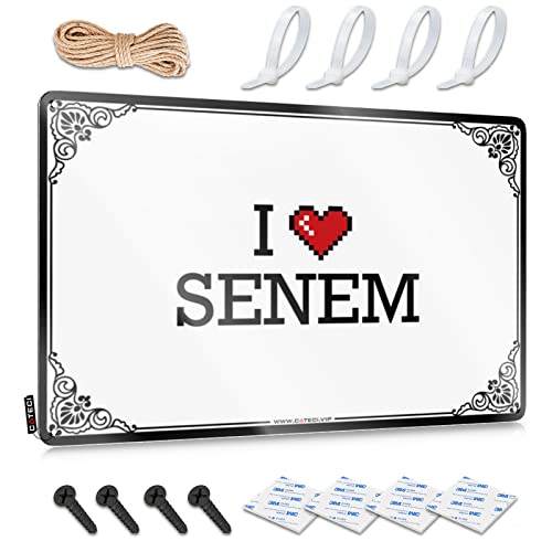 Abipuir Bar Metall-Blechschild I Love Senem Blechschild Camper Dekor Kaffee Bar Dekor (Farbe: Farbe, Größe: 30 x 40 cm) von Abipuir