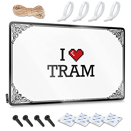 Abipuir Bar Metall-Blechschild I Love Tram Blechschild Kellerdekor günstige Geschenke unter 10 Dollar (Farbe: Farbe, Größe: 30 x 40 cm) von Abipuir