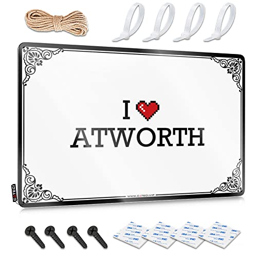 Abipuir Blechschilder Lustiges Vintage I Love Atworth Blechschild Lustige Badezimmer Schilder Männerhöhle Wanddekoration (Farbe: Farbe, Größe: 30 x 40 cm) von Abipuir