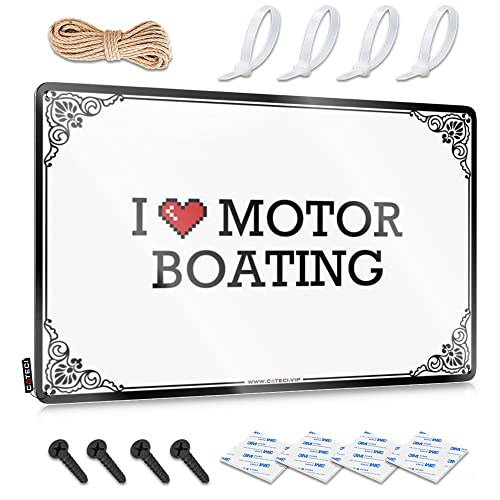 Abipuir Blechschilder für Garage, "I Love Motorboot", Blechschild, Badezimmer, Wandkunst, einzigartige Heimdekoration (Farbe: Farbe, Größe: 30 x 40 cm) von Abipuir