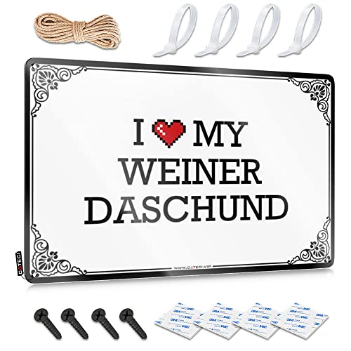Abipuir Blechschilder für Garage I Love My Weiner Daschund Blechschild Sport Bar Dekor Men Stuff (Farbe: Farbe, Größe: 30 x 40 cm) von Abipuir