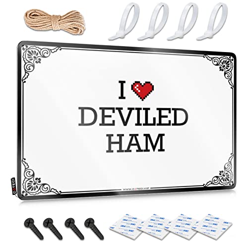 Abipuir Garagen-Blechschild I Love Deviled Ham Blechschild Metall Vintage Schilder Jungen Schlafzimmer Dekor (Farbe: Farbe, Größe: 20 x 30 cm) von Abipuir
