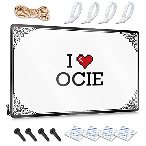 Abipuir Garagen-Blechschild I Love Ocie Blechschild Spielzimmermöbel Kellerdekor (Farbe: Farbe, Größe: 20 x 30 cm) von Abipuir