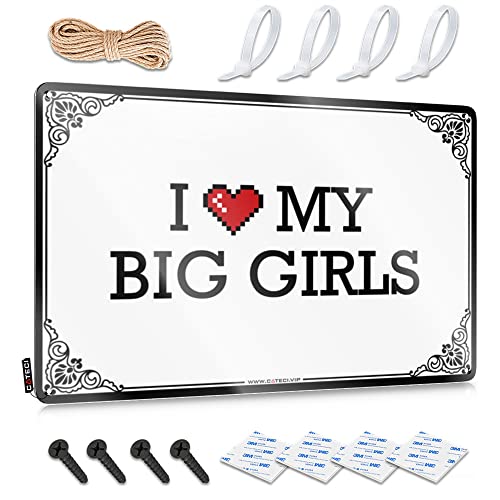 Abipuir Garagenschilder Lustig I Love My Big Girls Blechschild Männer Sachen Lustige Heimdekoration (Farbe: Farbe, Größe: 30 x 40 cm) von Abipuir