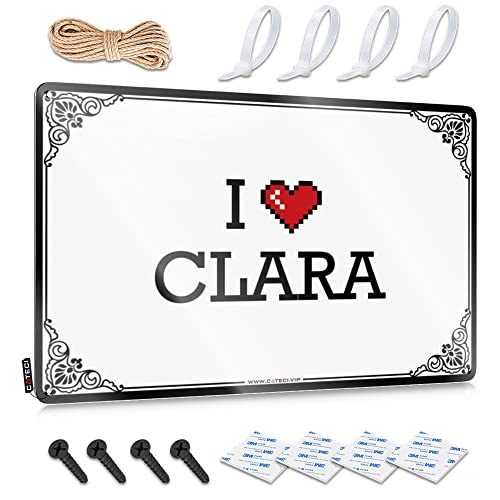 Abipuir Garagenschilder für Herren, Vintage, I Love Clara, Blechschild, Büro, Blechschild, Tiki-Bar für Außenterrasse (Farbe: Farbe, Größe: 20 x 30 cm) von Abipuir