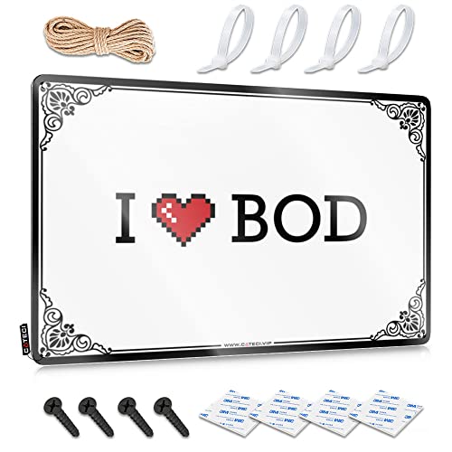 Abipuir Garagenschilder für Herren, Vintage-Blechschild, Aufschrift "I Love BOD", Büro-Blechschild, Tiki-Bar für Außenterrasse (Farbe: Farbe, Größe: 20 x 30 cm) von Abipuir