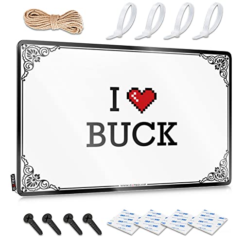 Abipuir Garagenschilder für Herren, Vintage-Blechschild, Aufschrift "I Love Buck", Büro-Blechschild, Tiki-Bar für Außenterrasse (Farbe: Farbe, Größe: 20 x 30 cm) von Abipuir