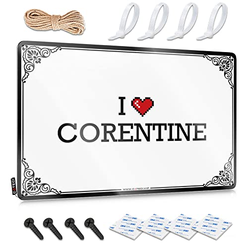 Abipuir Garagenschilder für Herren, Vintage-Blechschild "I Love Corentine", Büro-Blechschild, Tiki-Bar für Außenterrasse (Farbe: Farbe, Größe: 20 x 30 cm) von Abipuir
