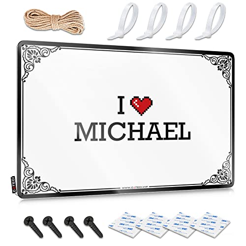 Abipuir Herbst-Willkommens-Matten für den Außenbereich, "I Love Michael", lustige Outdoor-Matte, Winterteppich (Farbe: Farbe, Größe: 30 x 40 cm) von Abipuir