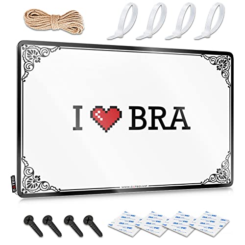 Abipuir In Home Bar Schilder I Love Bra Blechschild BBQ Schilder Outdoor Fun Stuff (Farbe: Farbe, Größe: 20 x 30 cm) von Abipuir