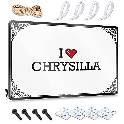 Abipuir In Home Bar Schilder I Love Chrysilla Blechschild BBQ Schilder Outdoor Fun Stuff (Farbe: Farbe, Größe: 20 x 30 cm) von Abipuir