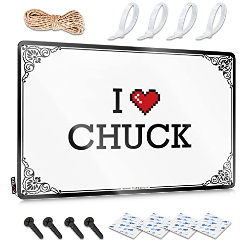 Abipuir Lustige Barschilder für Zuhause, Bar, I Love Chuck, Blechschilder für Zimmer, coole Sachen für Ihr Zimmer (Farbe: Farbe, Größe: 20 x 30 cm) von Abipuir