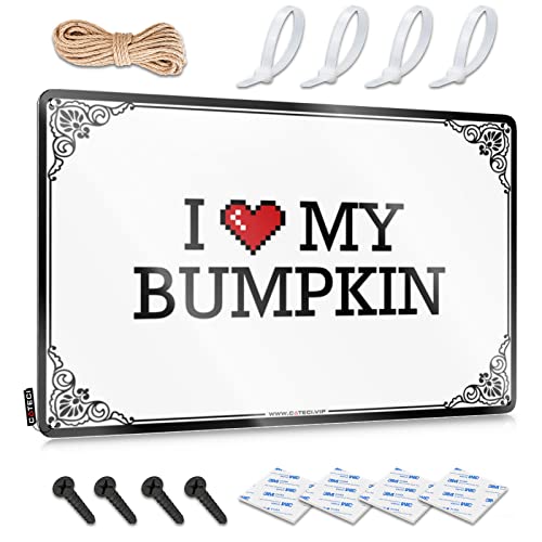 Abipuir Lustige Warnschilder I Love My Bumpkin Blechschild Vintage Dekor Bar Spiegel für Männerhöhle (Farbe: Farbe, Größe: 30 x 40 cm) von Abipuir