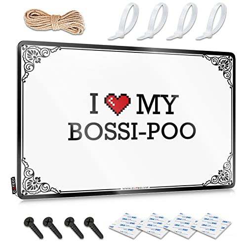 Abipuir Lustiges sarkastisches Metall-Blechschild Badezimmer I Love My Bossi-Poo Blechschild Blech-Barschilder Männerhöhle Schild Dekor (Farbe: Farbe, Größe: 30 x 40 cm) von Abipuir