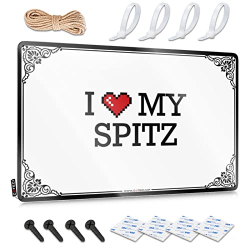 Abipuir Lustiges sarkastisches Metall-Blechschild Badezimmer I Love My Spitz Blechschild Blech-Barschilder Männerhöhle Schild Dekor (Farbe: Farbe, Größe: 20 x 30 cm) von Abipuir