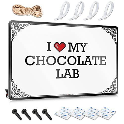 Abipuir Man CABE Decor I Love My Chocolate Lab Blechschild Camper Dekor Straßenschilder für Schlafzimmer (Farbe: Farbe, Größe: 30 x 40 cm) von Abipuir