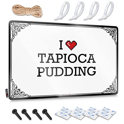 Abipuir Metallschild Dekor Vintage I Love Tapioka Pudding Blechschild Vintage Schilder Metall Badezimmer Dekor Wandkunst (Farbe: Farbe, Größe: 30 x 40 cm) von Abipuir