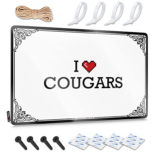 Abipuir Metallschild mit Aufschrift "Man Cave" "I Love Cougars", lustiges Hausschild, Retro-Schilder (Farbe: Farbe, Größe: 30 x 40 cm) von Abipuir