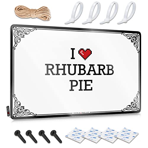 Abipuir Old Signs Metall-Blechschild mit Aufschrift "I Love Rhabarber Pie", Outdoor-Dekorationen für Terrasse, lustige Badezimmer-Dekoration (Farbe: Farbe, Größe: 20 x 30 cm) von Abipuir