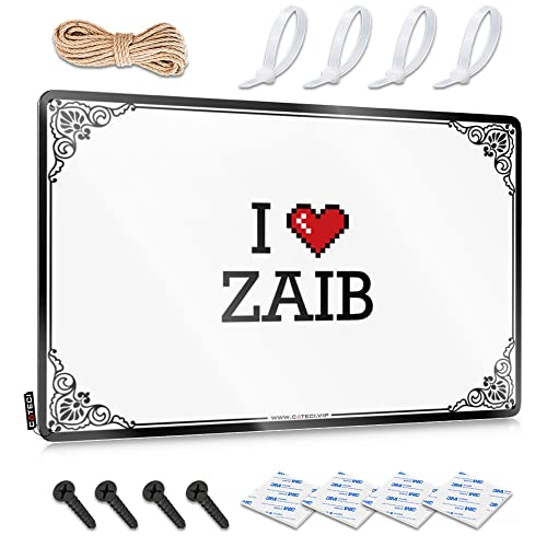 Abipuir Outdoor-Barschilder I Love Zaib Blechschild, Gaming-Metall-Blech-Dekoration, Outdoor-Terrassendekoration (Farbe: Farbe, Größe: 20 x 30 cm) von Abipuir