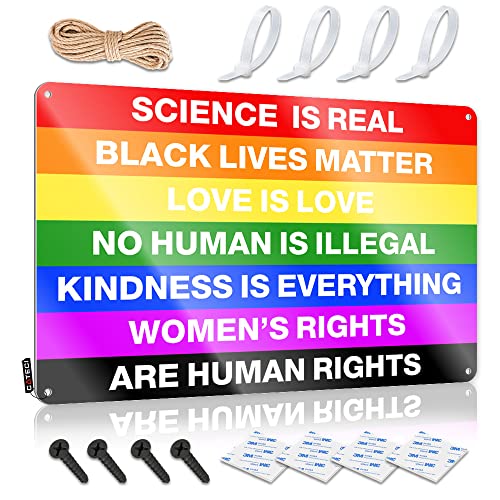Abipuir Pool Zone Blechschild Science is Real Black Lives Matter BLM Love Regenbogen Blechschild Terrasse Bar Zubehör Outdoor Terrasse Dekor (Größe: 30 x 40 cm) von Abipuir
