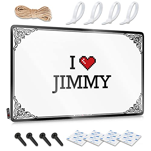 Abipuir Schilder für Garage, I Love Jimmy, Blechschild, Bar, Wanddekoration, Veranda-Dekor (Farbe: Farbe, Größe: 20 x 30 cm) von Abipuir