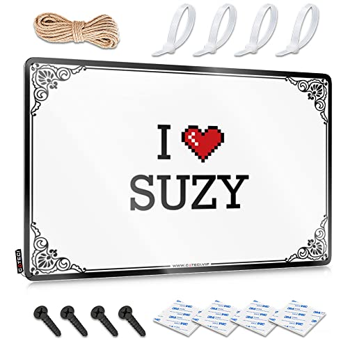 Abipuir Schilder für Garage, I Love Suzy, Blechschild, Wanddekoration, für den Außenbereich, Veranda-Dekor (Farbe: Farbe, Größe: 30 x 40 cm) von Abipuir