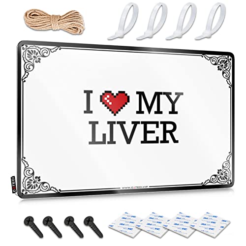 Abipuir Warnschilder für Schlafzimmer, "I Love My Liver", Blechschild, Raumschilder für Schlafzimmer, Männerhöhle, Dekorationen (Farbe: Farbe, Größe: 20 x 30 cm) von Abipuir
