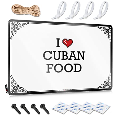 Abipuir Warnschilder für Schlafzimmer I Love Cuban Food Blechschild Raumschilder für Schlafzimmer Männerhöhle Dekorationen (Farbe: Farbe, Größe: 20 x 30 cm) von Abipuir