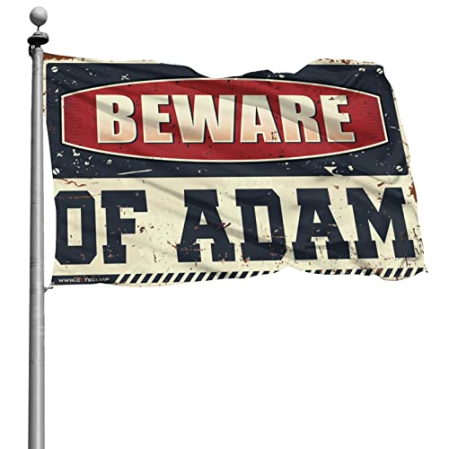 Abipuir Witzige Wandflagge "Beware of Adam", 60 x 90 cm von Abipuir