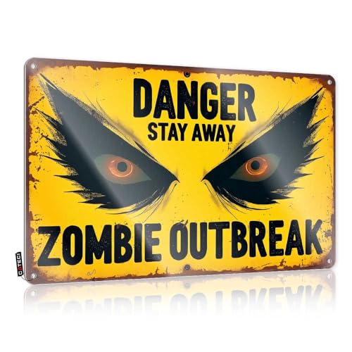Bar Signs Vintage Zombie Outbreak: Danger, Stay Away Blechschild Schilder für Garage, Man Cave Rules (20 x 30 cm) von Abipuir