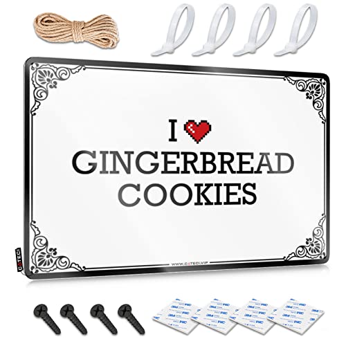 Blechschilder Warnung I Love Gingerbread Cookies Blechschild Männer Höhle Dekor Wandschilder (Farbe: Farbe, Größe: 30 x 40 cm) von Abipuir
