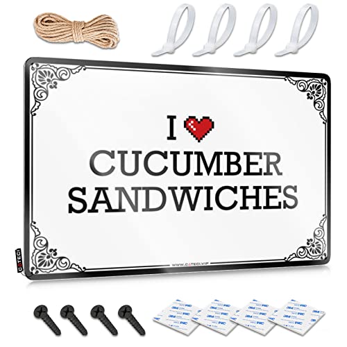 Lustige Campingschilder I Love Gurke Sandwiches Blechschild Heimschild Wanddekoration Badezimmer Dekor Wandkunst (Farbe: Farbe, Größe: 20 x 30 cm) von Abipuir