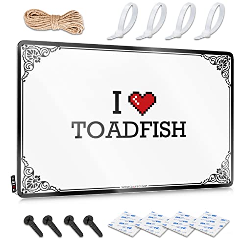Lustige Heimdekoration I Love Toadfish Blechschild Coole Sachen für Ihr Zimmer Lustige Raumdekoration (Farbe: Farbe, Größe: 30 x 40 cm) von Abipuir