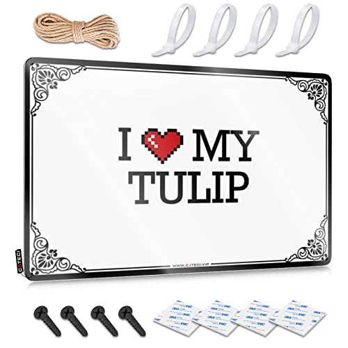 Lustige Warnschilder I Love My Tulip Blechschild Vintage Dekor Bar Spiegel für Männerhöhle (Farbe: Farbe, Größe: 20 x 30 cm) von Abipuir
