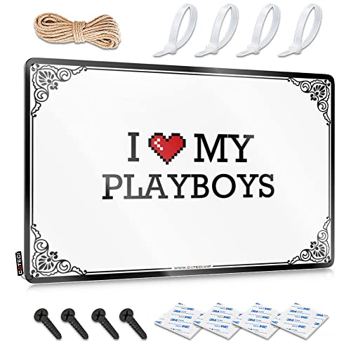 Lustiges sarkastisches Metall-Blechschild Badezimmer I Love My Playboys Blechschild Blechschild Blech-Barschilder Männerhöhle Schild Dekor (Farbe: Farbe, Größe: 20 x 30 cm) von Abipuir