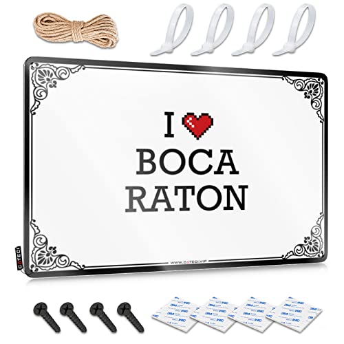 Men Decor I Love Boca Raton Blechschild Ehemann Geschenke Badezimmer Dekor Wandkunst (Farbe: Farbe, Größe: 20 x 30 cm) von Abipuir