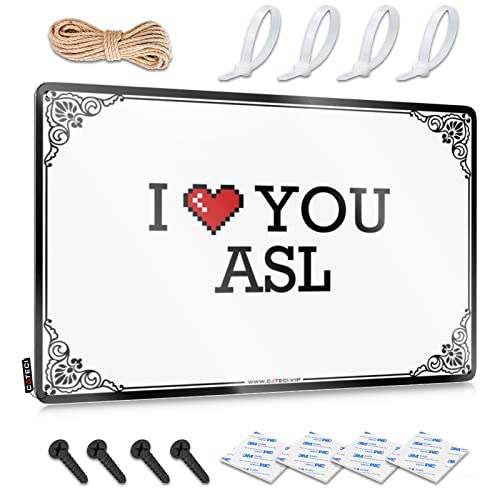 Men Decor I Love You Asl Blechschild Ehemann Geschenke Badezimmer Dekor Wandkunst (Farbe: Farbe, Größe: 20 x 30 cm) von Abipuir