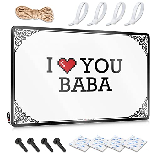 Metallschilder für die Männerhöhle I Love You Baba Blechschild für Schlafzimmer, Tür, Blech-Wanddekoration (Farbe: Farbe, Größe: 20 x 30 cm) von Abipuir