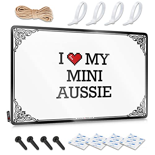 Türschilder für Schlafzimmer I Love My Mini Aussie Blechschild Bar Offenes Metallschild Teen Stuff (Farbe: Farbe, Größe: 30 x 40 cm) von Abipuir