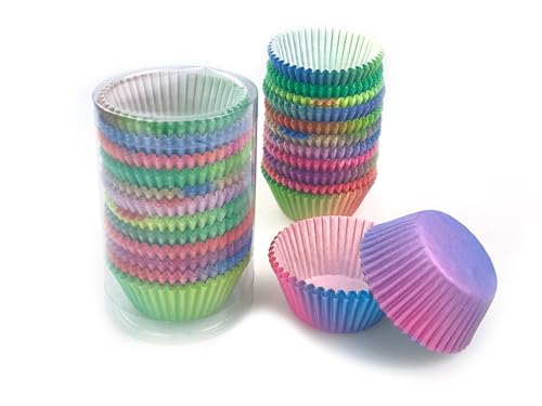 Abiyou 600 Stück Muffinförmchen Papier, Farbverlauf Muffinform Papier, Muffins Backförmchen, Mini Muffinförmchen Cup, Cupcake Becher, Mini Muffins Papierförmchen, für Backen, Dessert, Party von Abiyou