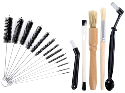 Abiyou Kaffee Pinsel Set, 18 Stück Kaffee Reinigungsbürste Set, Kaffee Pinsel Barista Pinsel, Kaffee Pinsel Kaffeemühle, Kaffeemaschine Pinselreiniger, für Bohnen Getreide Kaffee Werkzeug von Abiyou