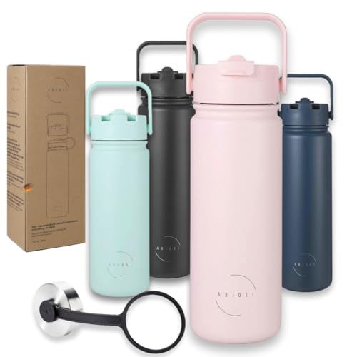 Abjoki Edelstahl Trinkflasche „Neo“ 530 ml - Baby Pink - Doppelwandig & Vakuumisoliert - Thermoflasche - BPA-frei, auslaufsicher - plus Two-in-One Deckel mit Strohhalm und Trinköffnung Abjoki Edelstahl Trinkflasche „Neo“ 530 ml - Baby Pink - Doppelwandig & Vakuumisoliert - Thermoflasche - BPA-frei, auslaufsicher - plus Two-in-One Deckel mit Strohhalm und Trinköffnung von Abjoki