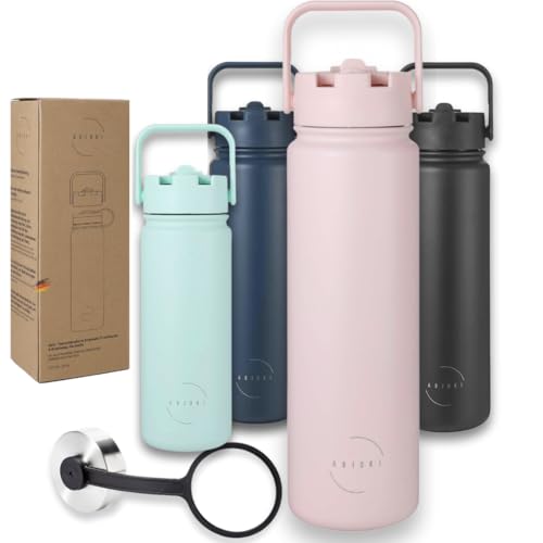 Abjoki Edelstahl Trinkflasche „Neo“ 710 ml - Baby Pink - Doppelwandig & Vakuumisoliert - Thermoflasche - BPA-frei, auslaufsicher - plus Two-in-One Deckel mit Strohhalm und Trinköffnung Abjoki Edelstahl Trinkflasche „Neo“ 710 ml - Baby Pink - Doppelwandig & Vakuumisoliert - Thermoflasche - BPA-frei, auslaufsicher - plus Two-in-One Deckel mit Strohhalm und Trinköffnung von Abjoki