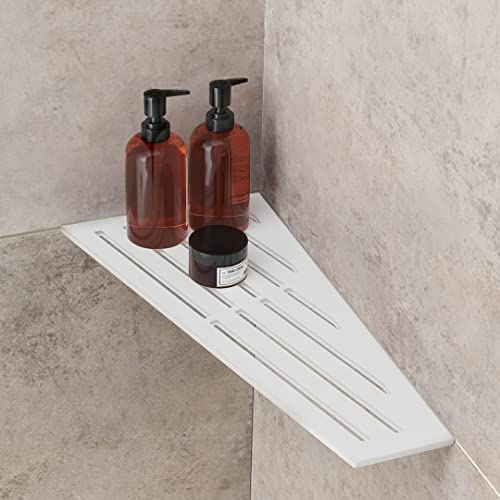 Ablago Board Duschablage/Eckregal ohne Bohren für Dusche - nachträglich einbaubar/nachrüstbar Shelf 150 x 290 x 60 mm (Weiß) von Ablago